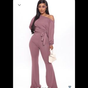 Brand New Off Shoulder Dark Muave Jumpsuit
